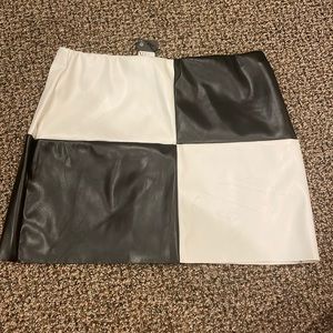Pretty little thing leather checkered skirt